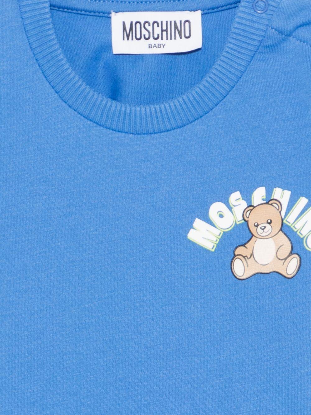 T-shirt per neonati con stampa Teddy Bear sul davanti MZM047LAA01 40630 MOSCHINO BABY 