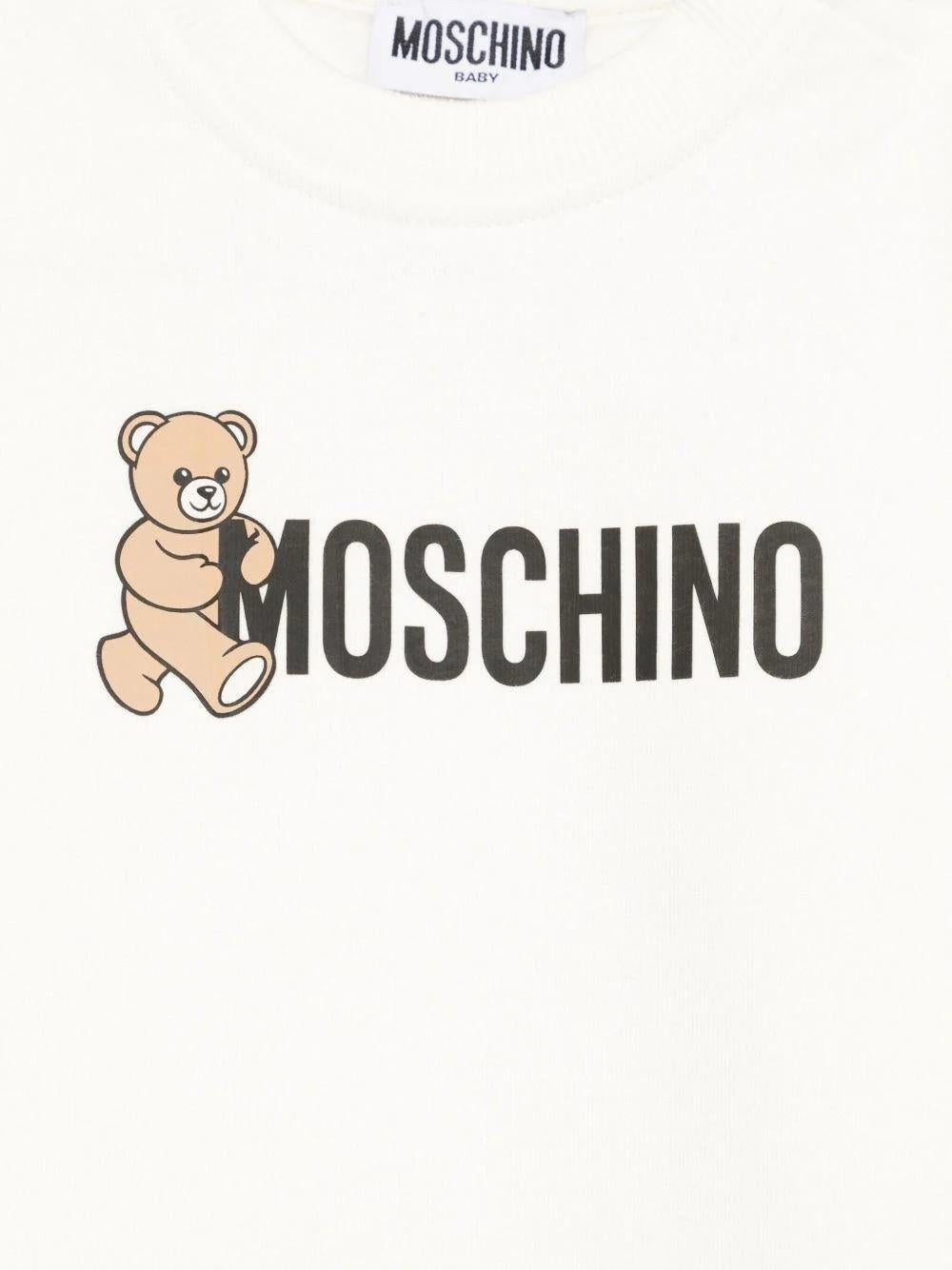 Felpa per neonato con stampa logo M8F03QLCA83 10063 MOSCHINO BABY 