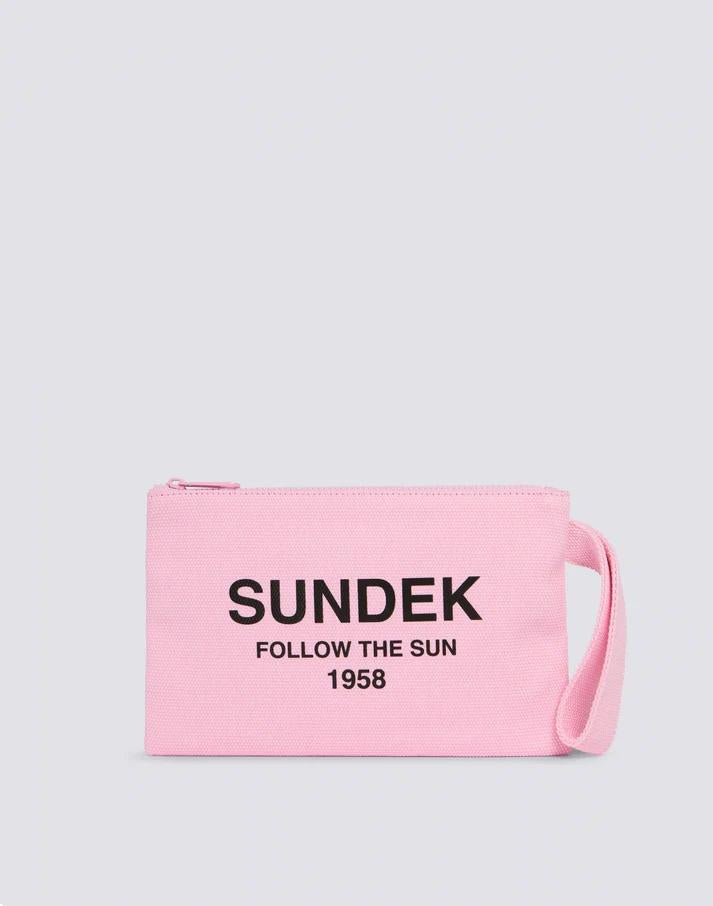 Pochette in cotone canvas stone washed rosa AW716ABCV500 80700 SUNDEK 