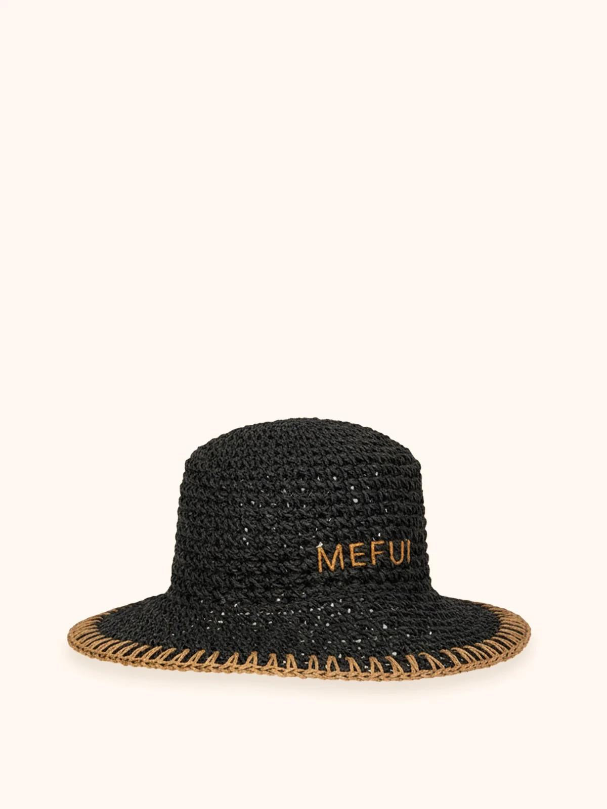Cappello in paglia nero MA26SW0200 BK ME FUI 
