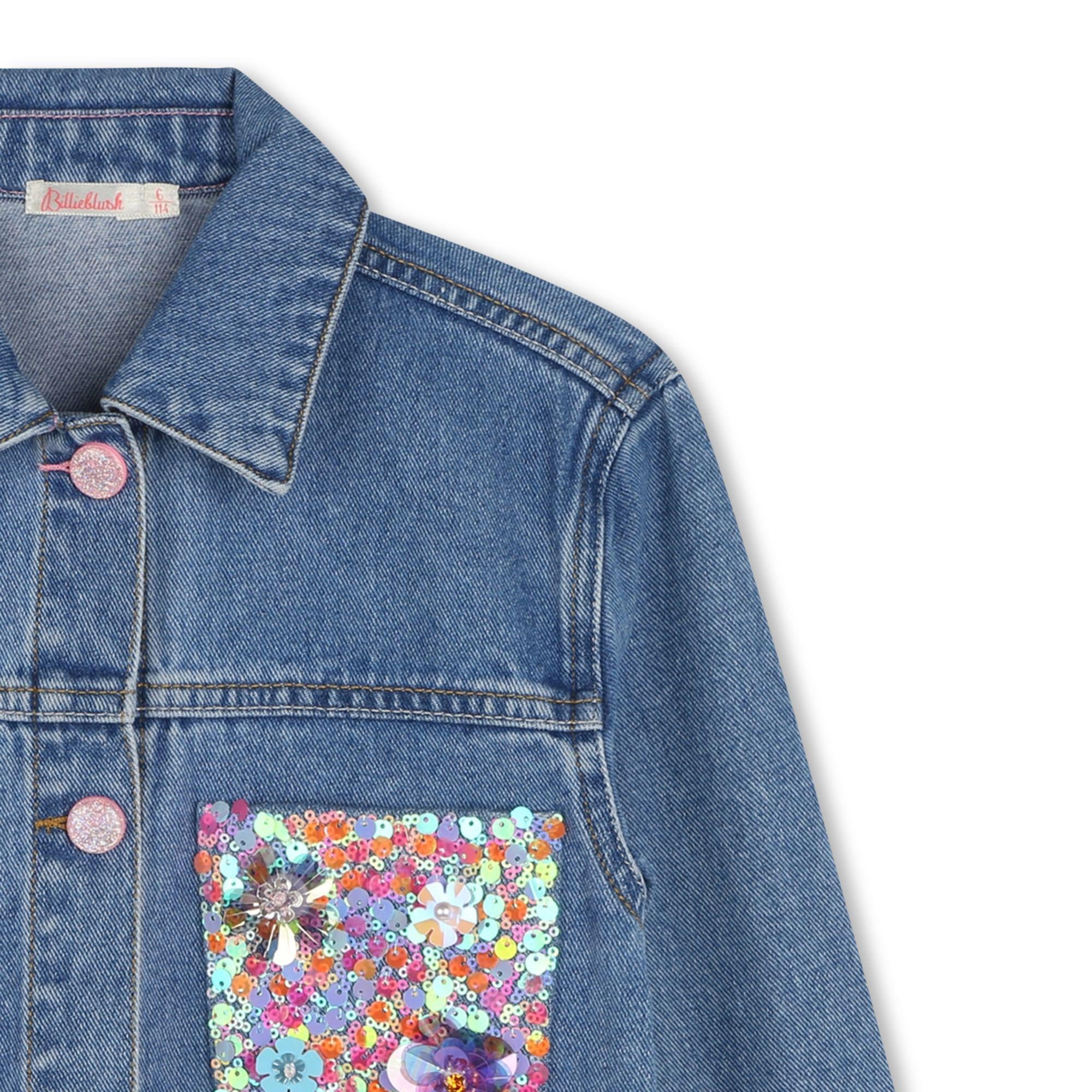 Giacca di jeans con tasca glitterata U20914 Z25 BILLIEBLUSH 