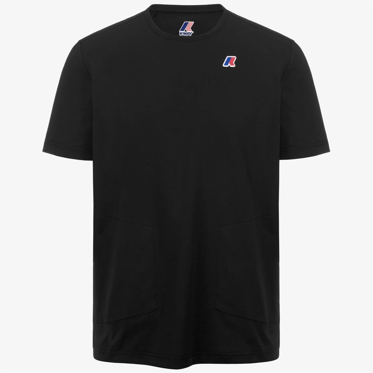 T-shirt unisex nero con tessuto resistente all'acqua K1141LW USY K-WAY 