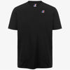 T-shirt unisex nero con tessuto resistente all'acqua
