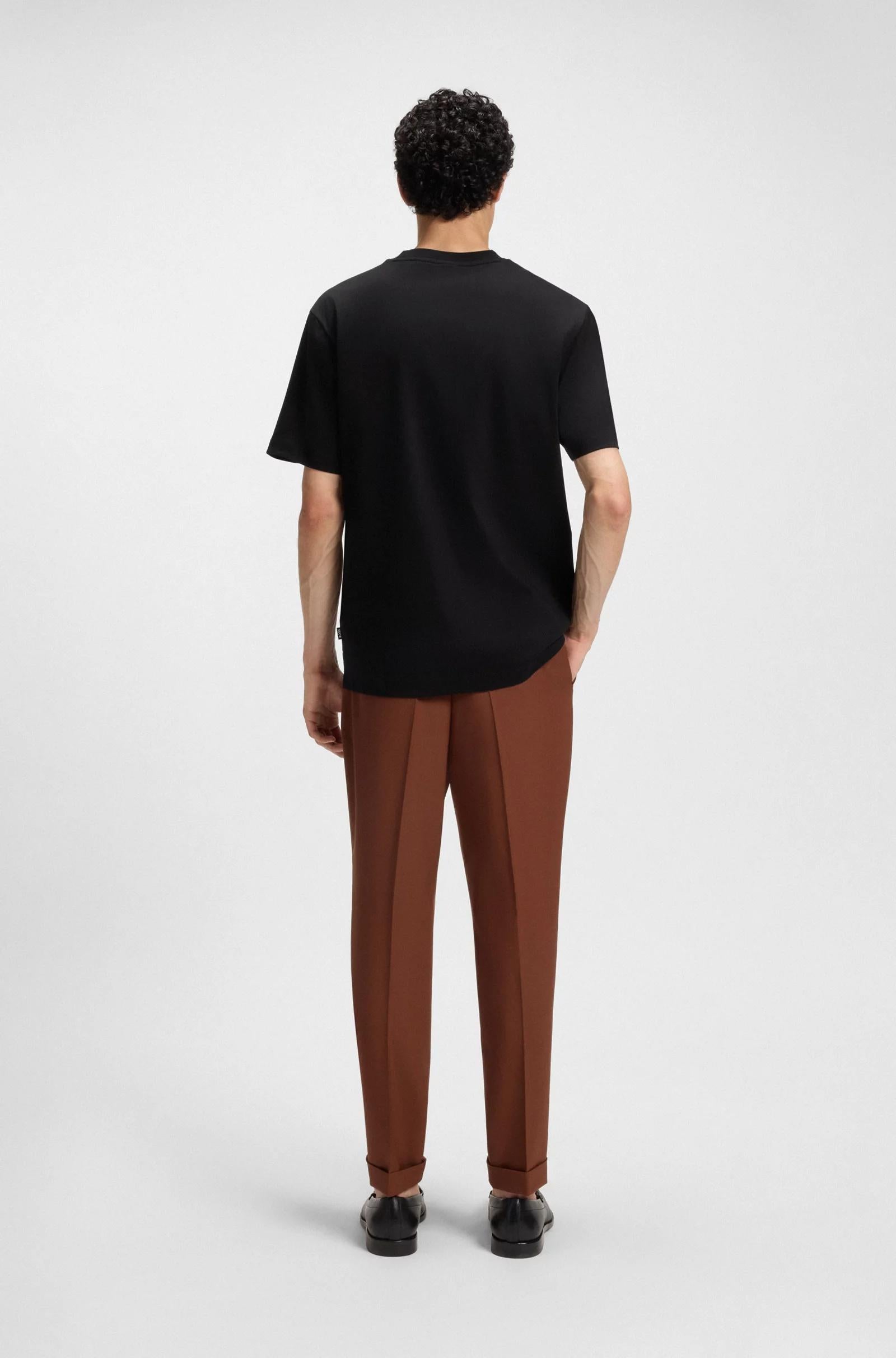 T-shirt regular fit in cotone con monogramma Double B 50520298 001 BOSS 