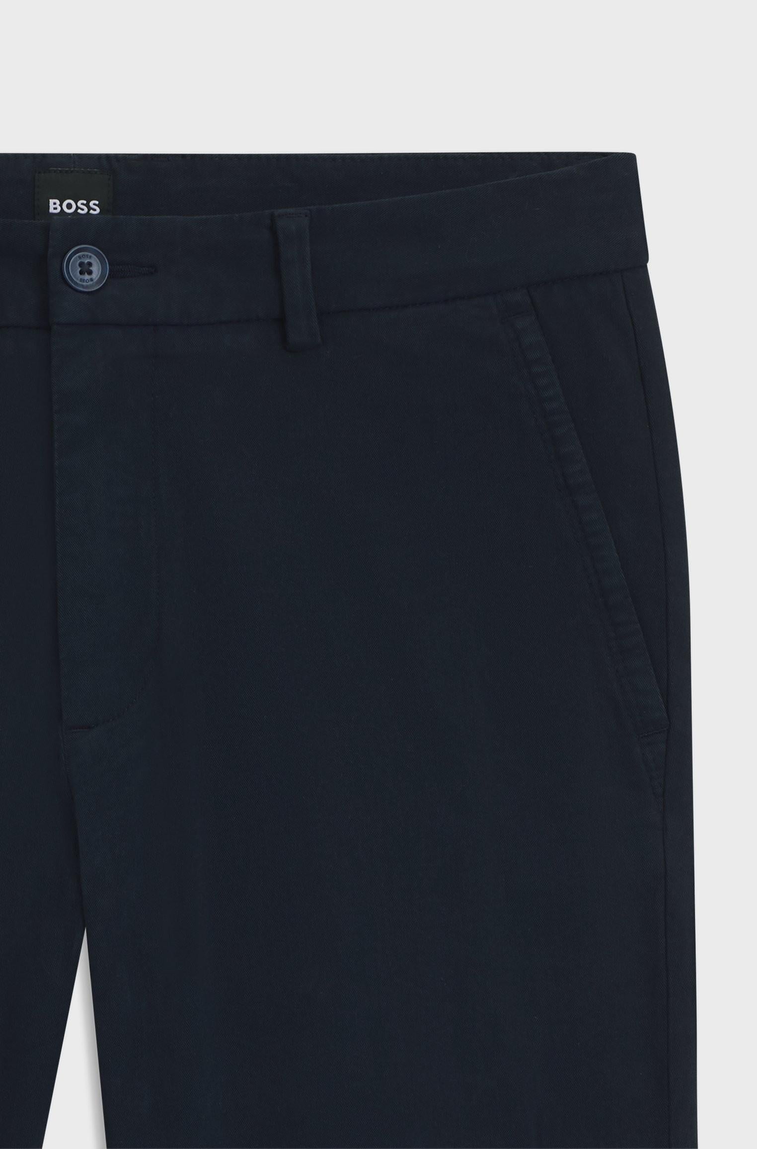 Pantaloni slim fit in gabardine di cotone elasticizzato 50543312 404 BOSS 
