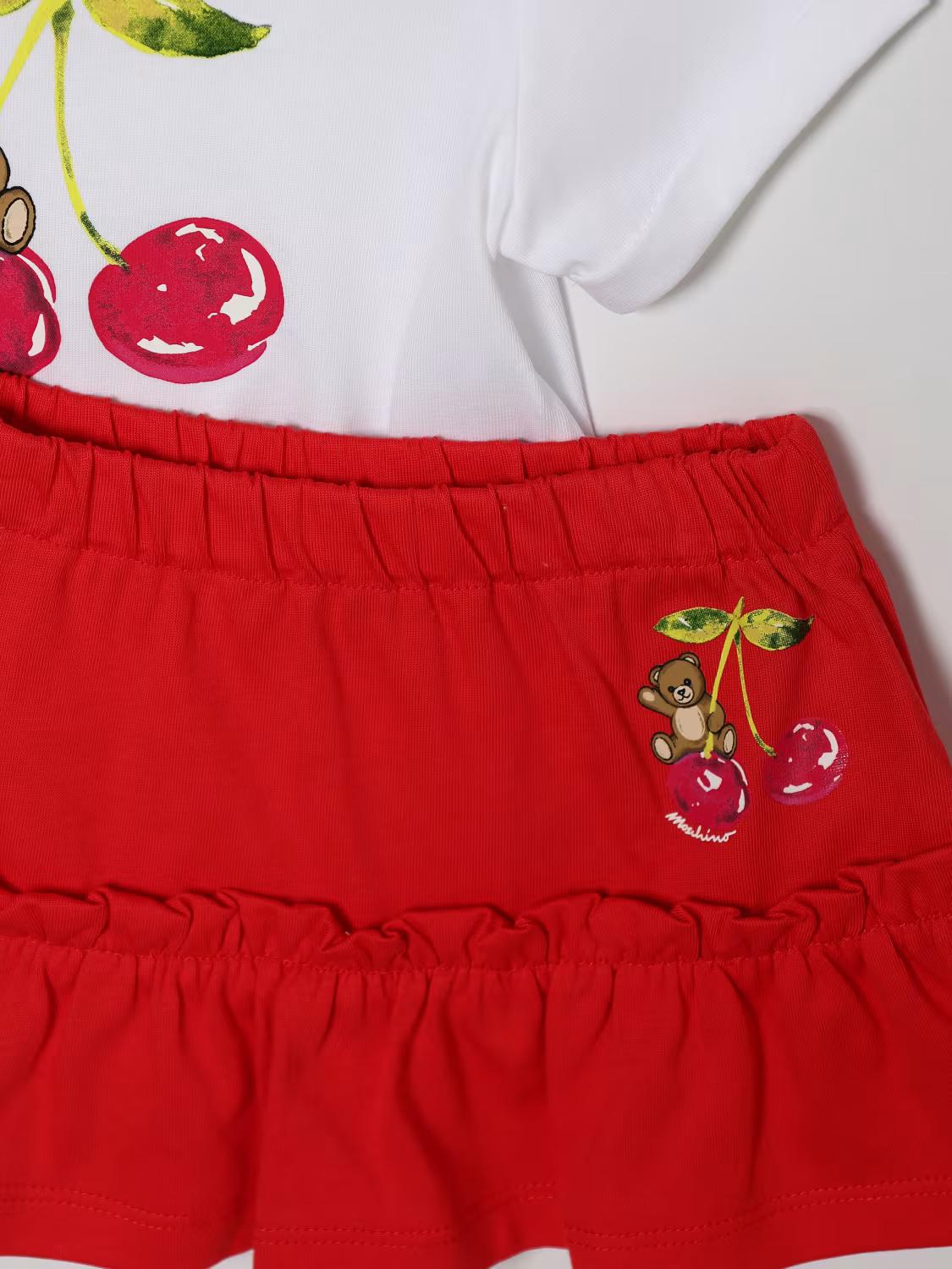 Coordinato con stampa Teddy MDG01TLAA02 82298 MOSCHINO BABY 