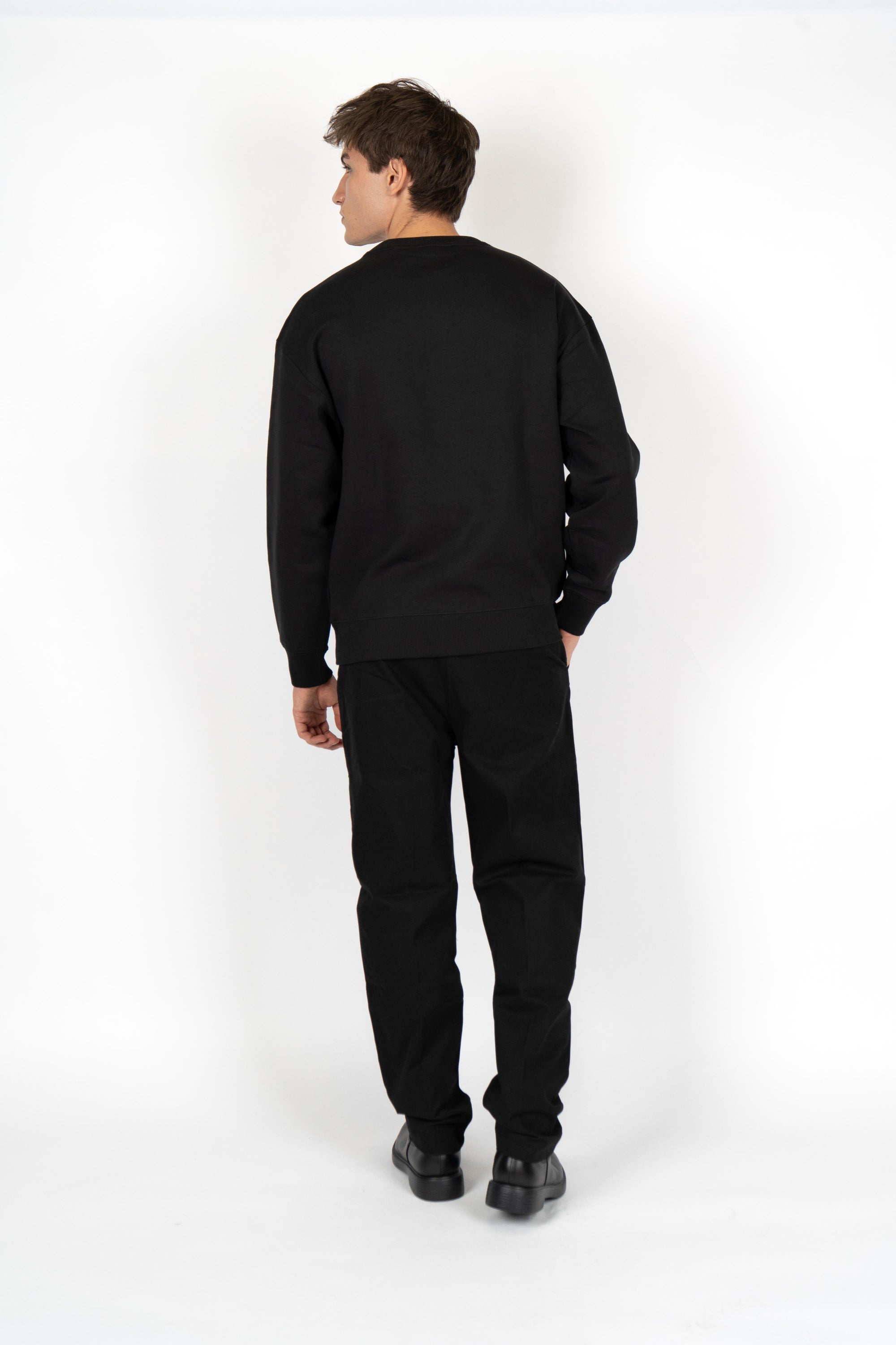 Felpa in misto cotone con targhetta con logo scomposto 50533689 002 HUGO 