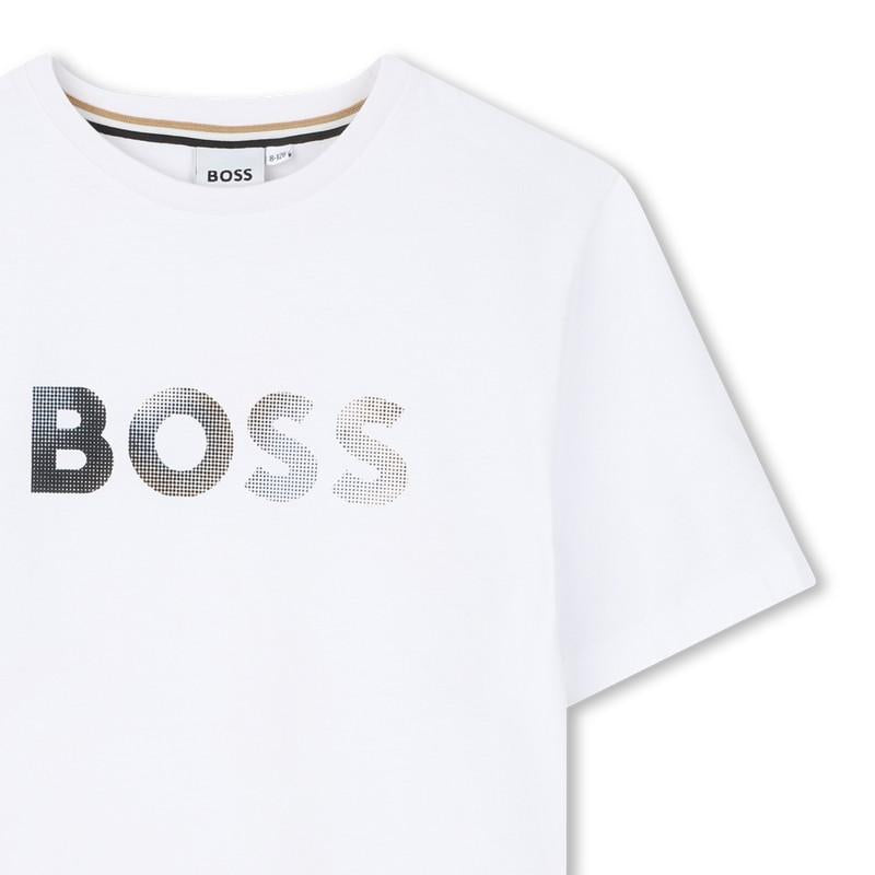 T-shirt con stampa logo J52983 10PA BOSS 