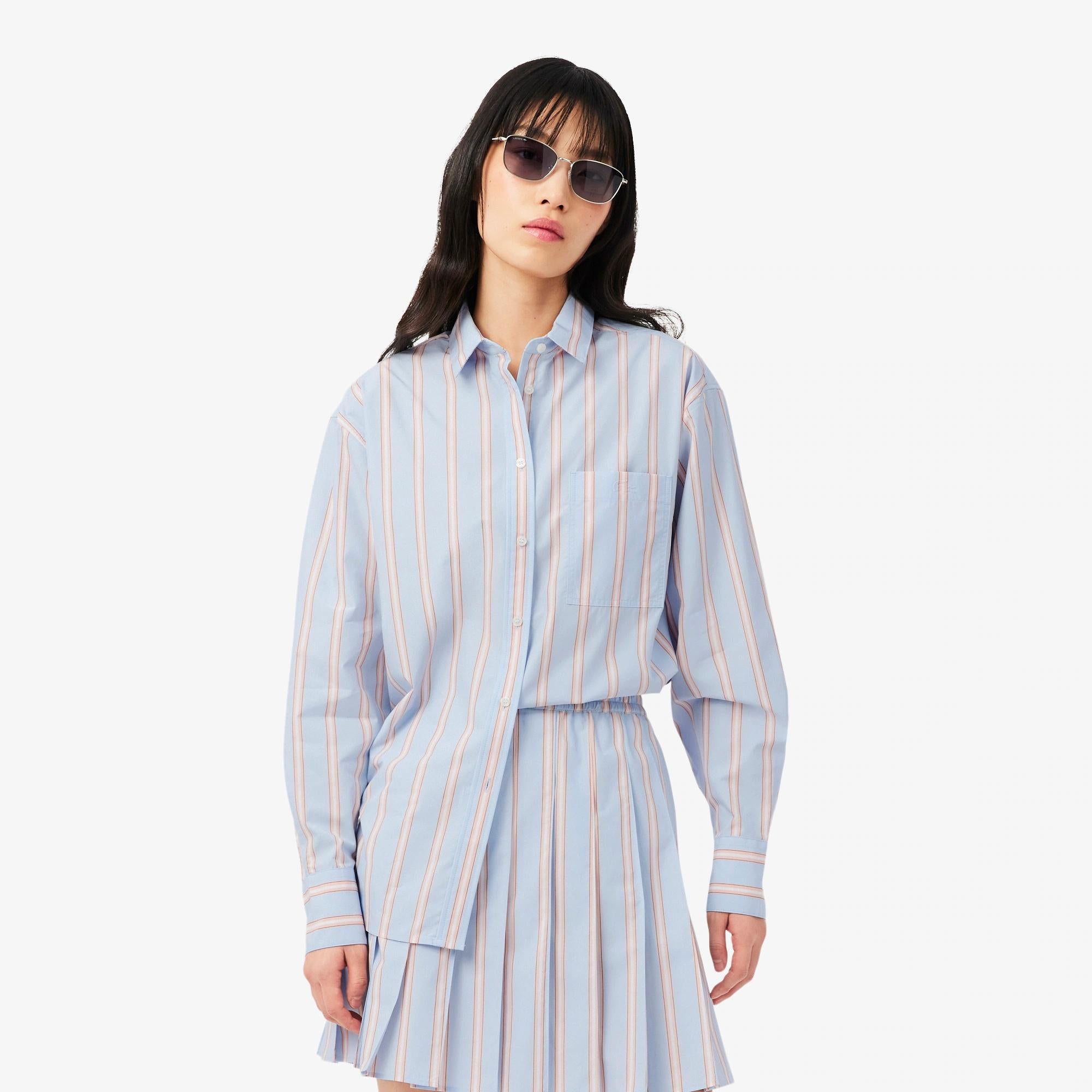 Camicia oversize in popeline di cotone CF1054 48C LACOSTE 