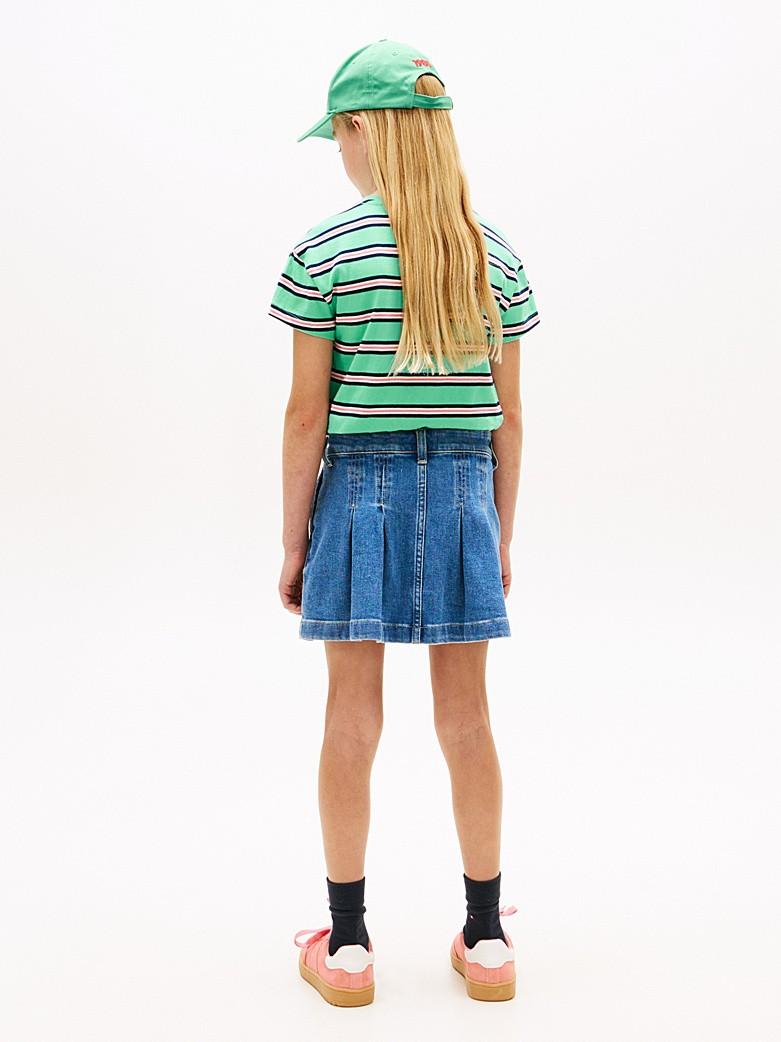 Gonna in denim con pieghe KG0KG09251J 1BK TOMMY HILFIGER 