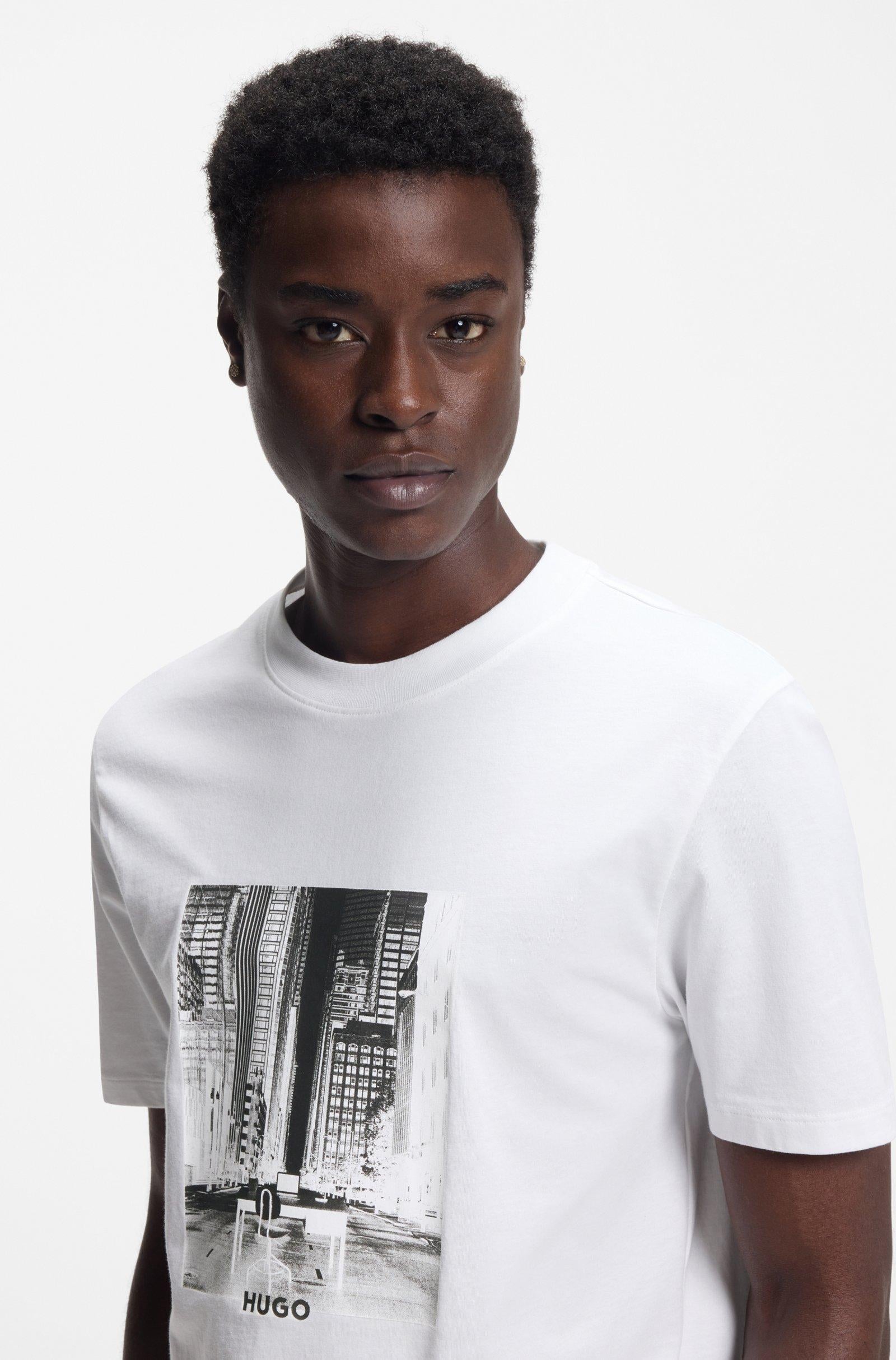 T-shirt in jersey di cotone con stampa grafica 50553755 100 HUGO 