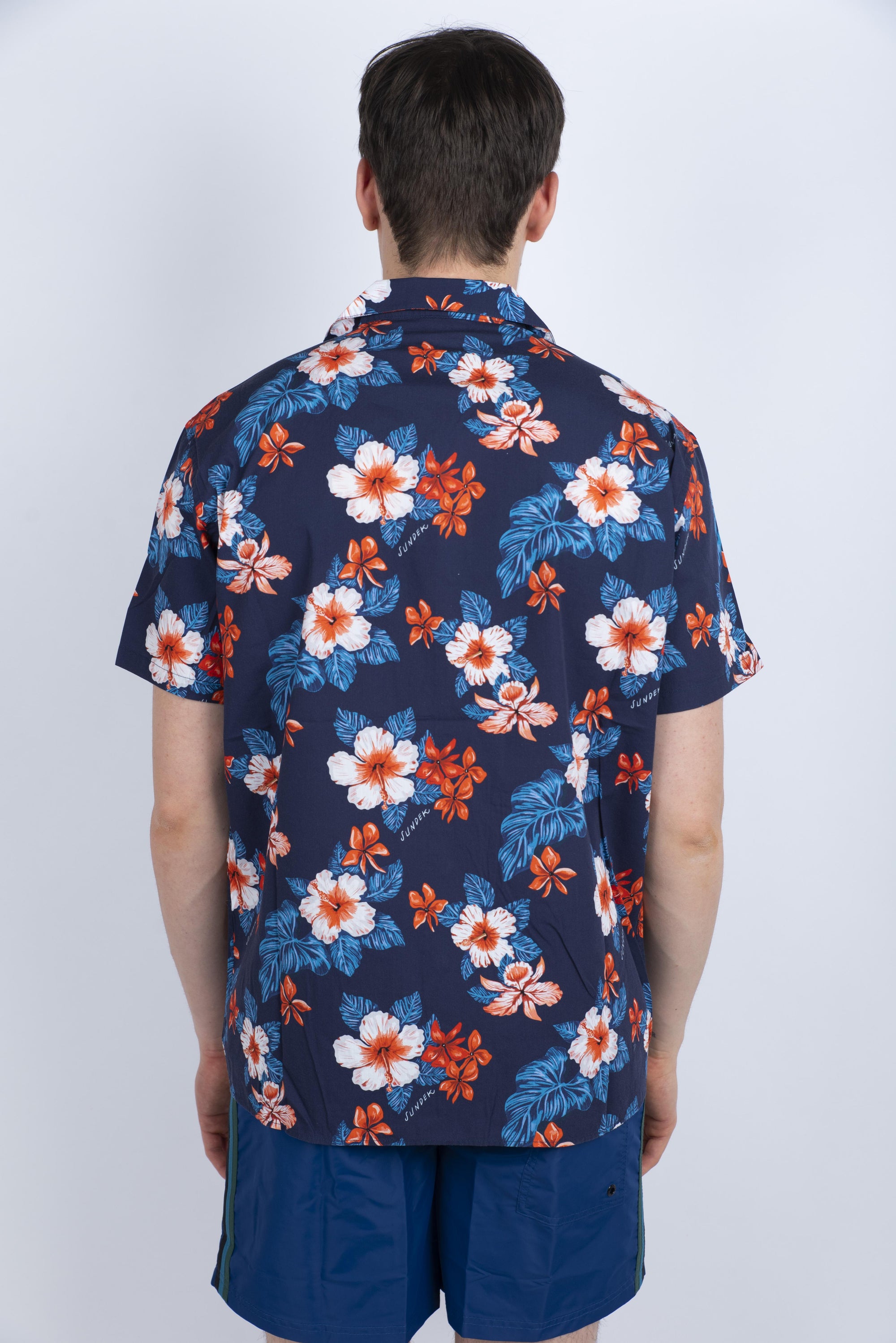 Camicia modello Bowling con stampa navy M817SHPI800 0078B SUNDEK 