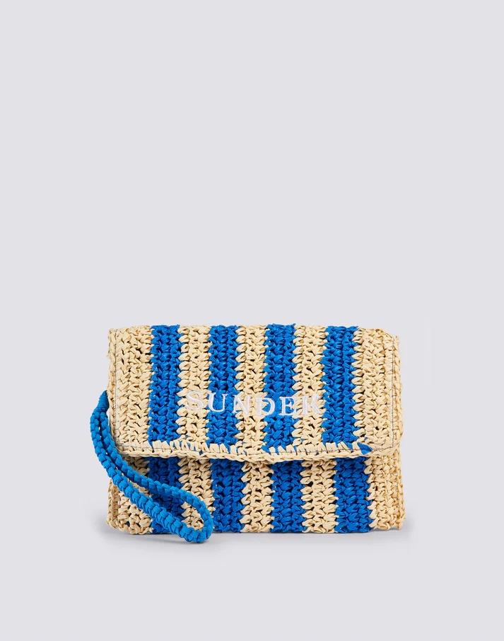 Izumi mini borsa con logo ricamato blu AW742ABPA100 00100 SUNDEK 