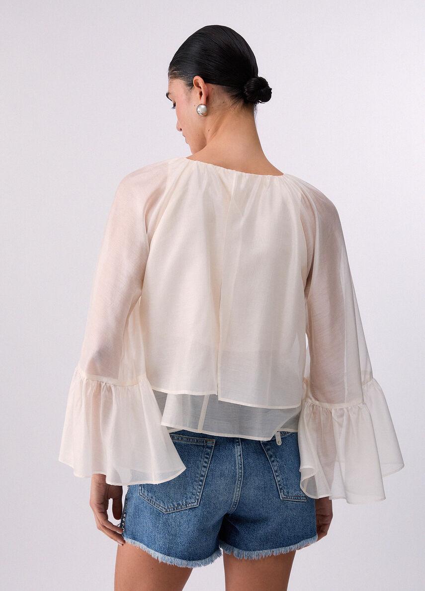 Blusa in mussola WA6400T435A 10605 LIU JO WHITE1 