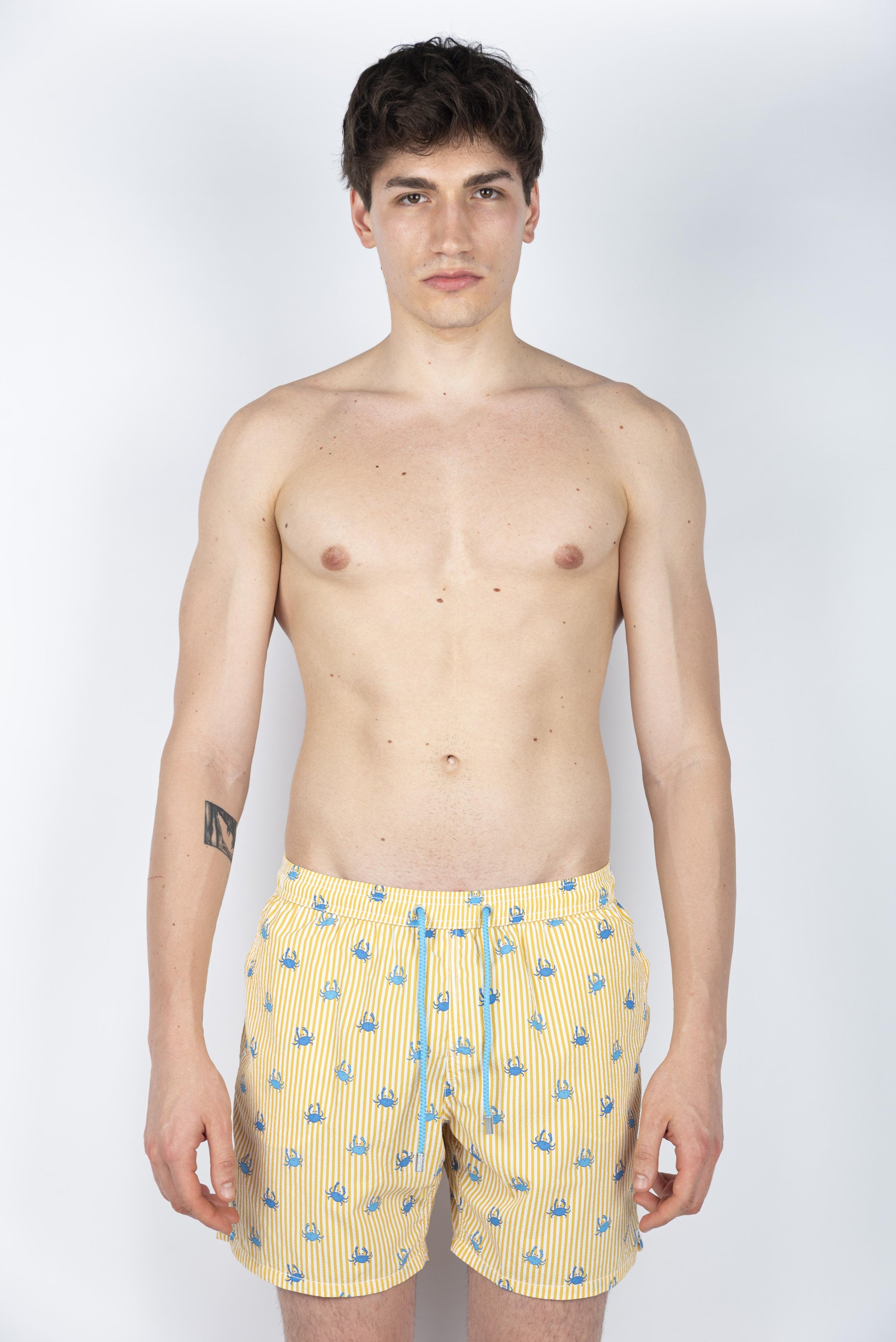 Costume classico leggero Patmos a righe gialle PATM001 03542H MC2 SAINT BARTH 