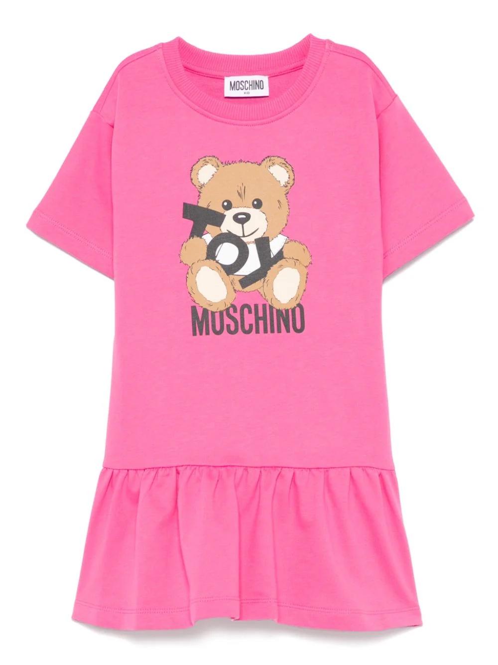 Abito Teddy Bear con ruches HDV0GBLCA19 50533A MOSCHINO KID 