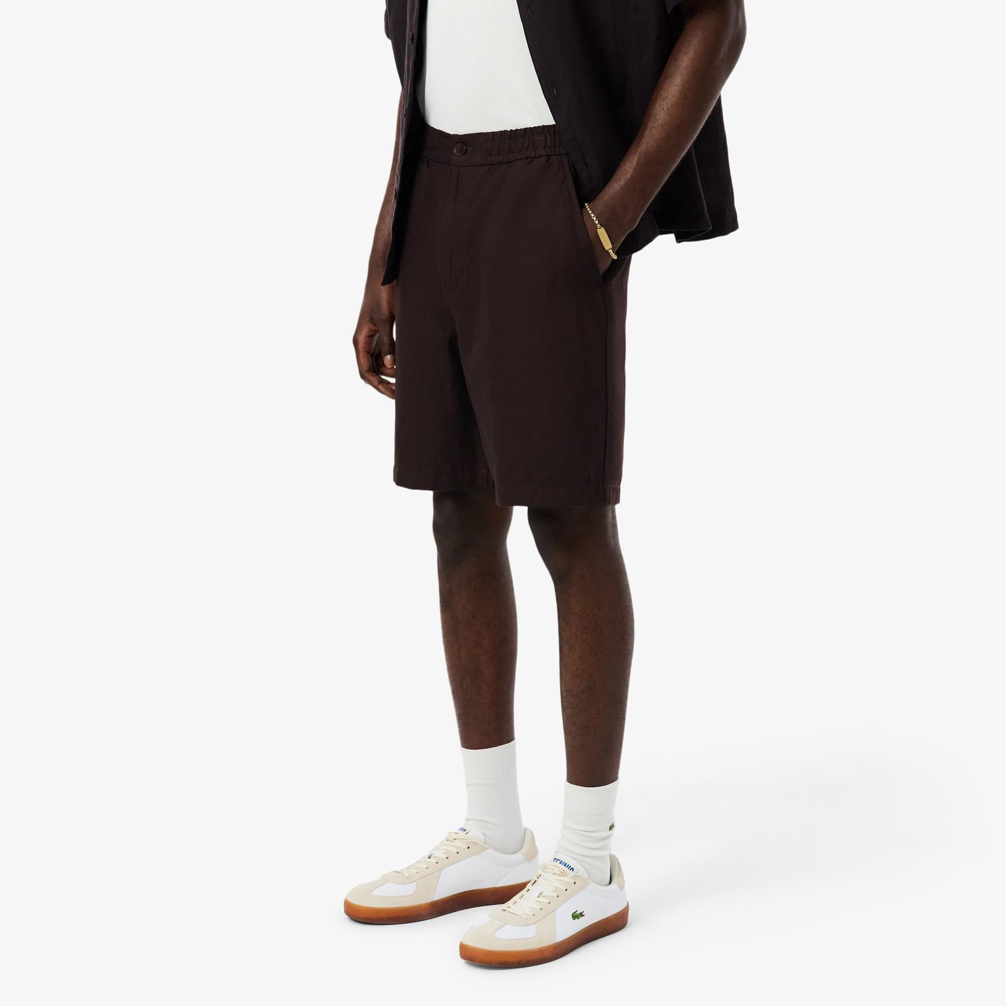 Shorts regular fit in twill di misto lino GH2628 3LA LACOSTE 