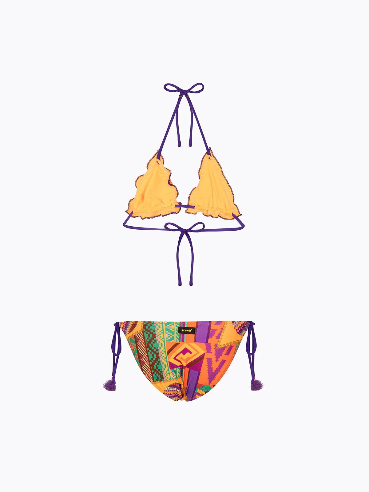 Bikini Bambina F**K Triangolo con Slip Regolabile Fantasia FJ26SG0200X 11 F**K 