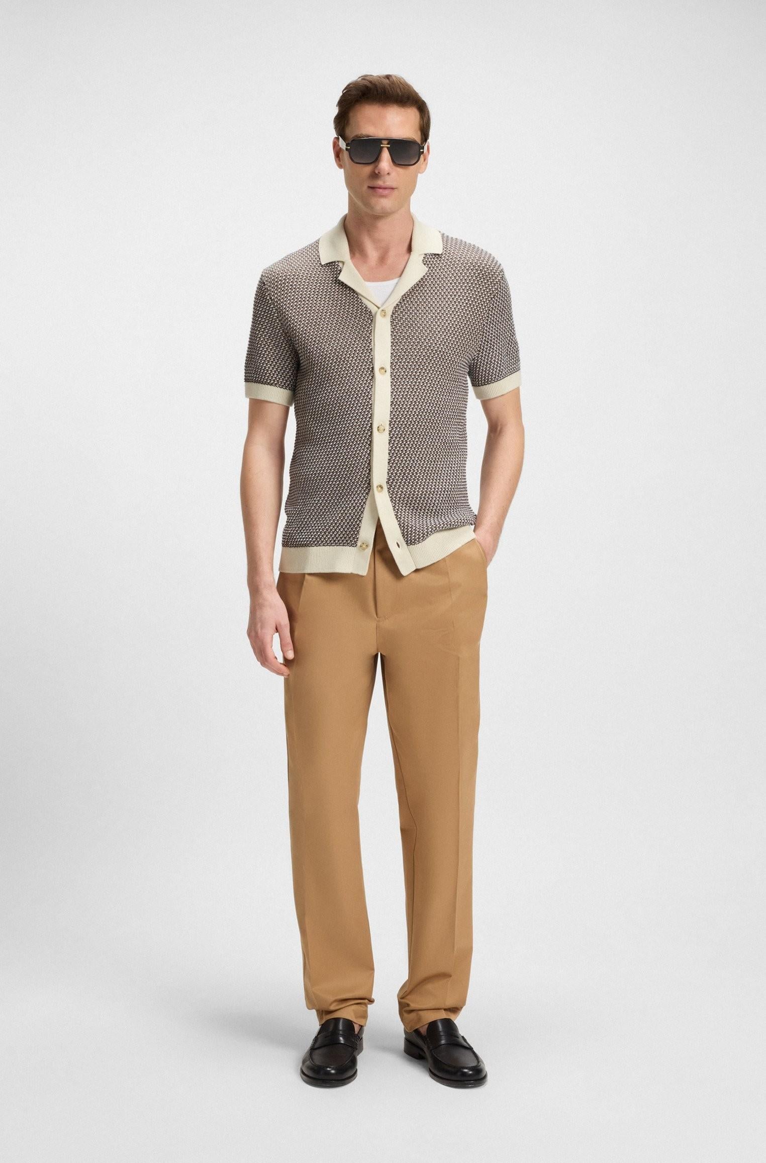 Cardigan in maglia regular fit in cotone 50543163 131 BOSS 