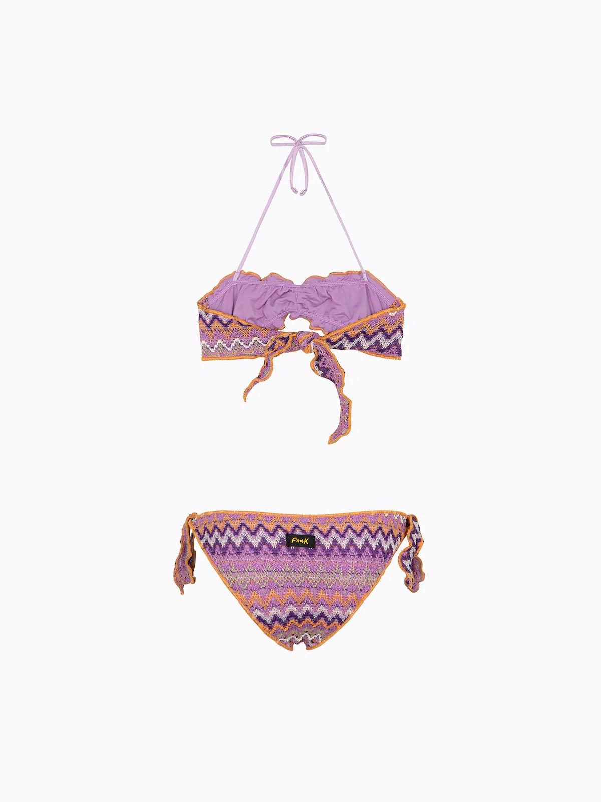 Bikini Bambina F**K Fascia con Slip Regolabile Multicolor FJ26SG0221 MC F**K 