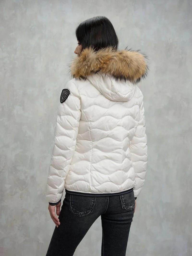 Piumino con bordo in pelliccia aldie 25WBLDC03096 100BI BLAUER 