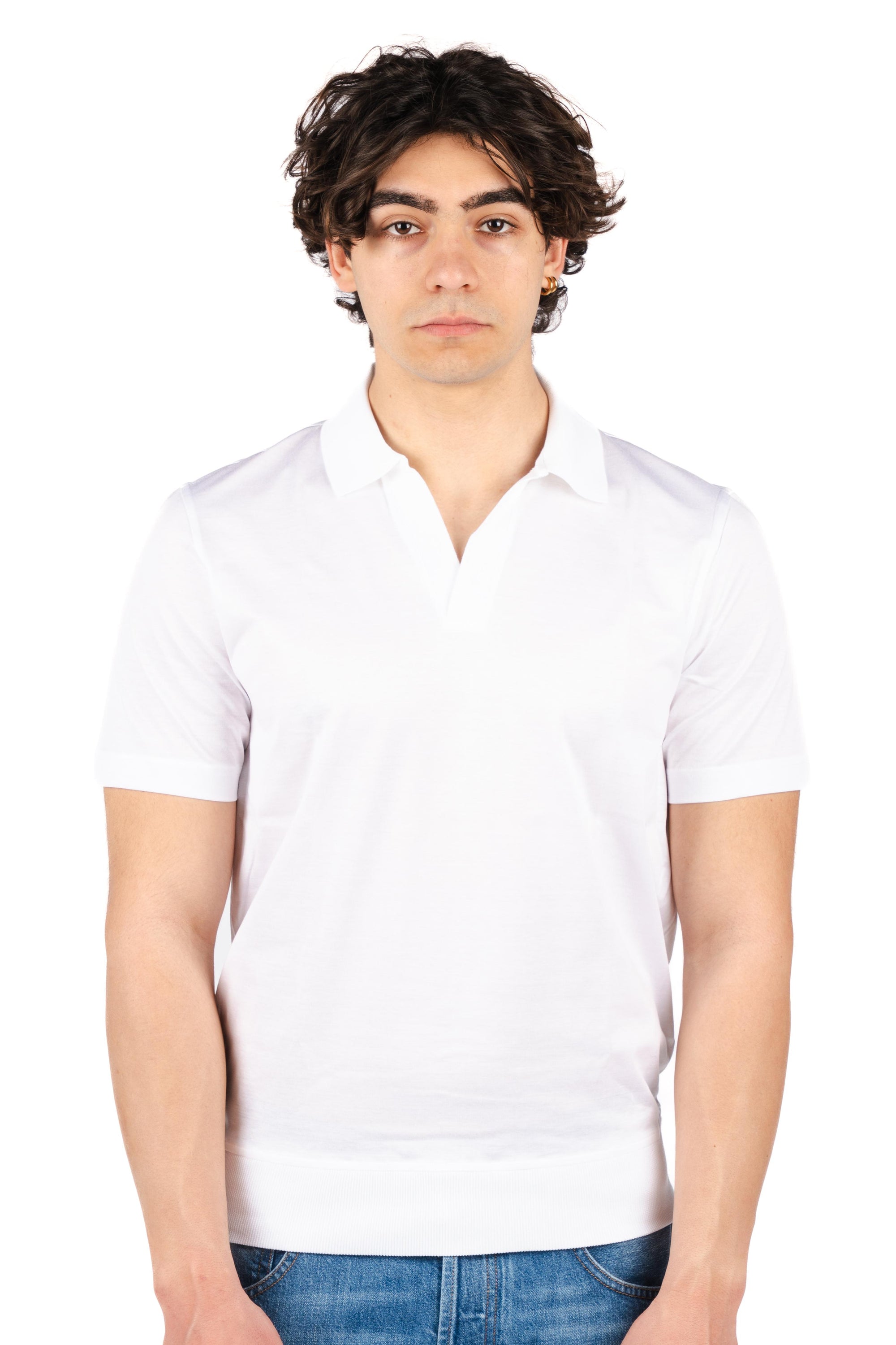 Polo con scollo a v 60189/74020 001 GRAN SASSO 