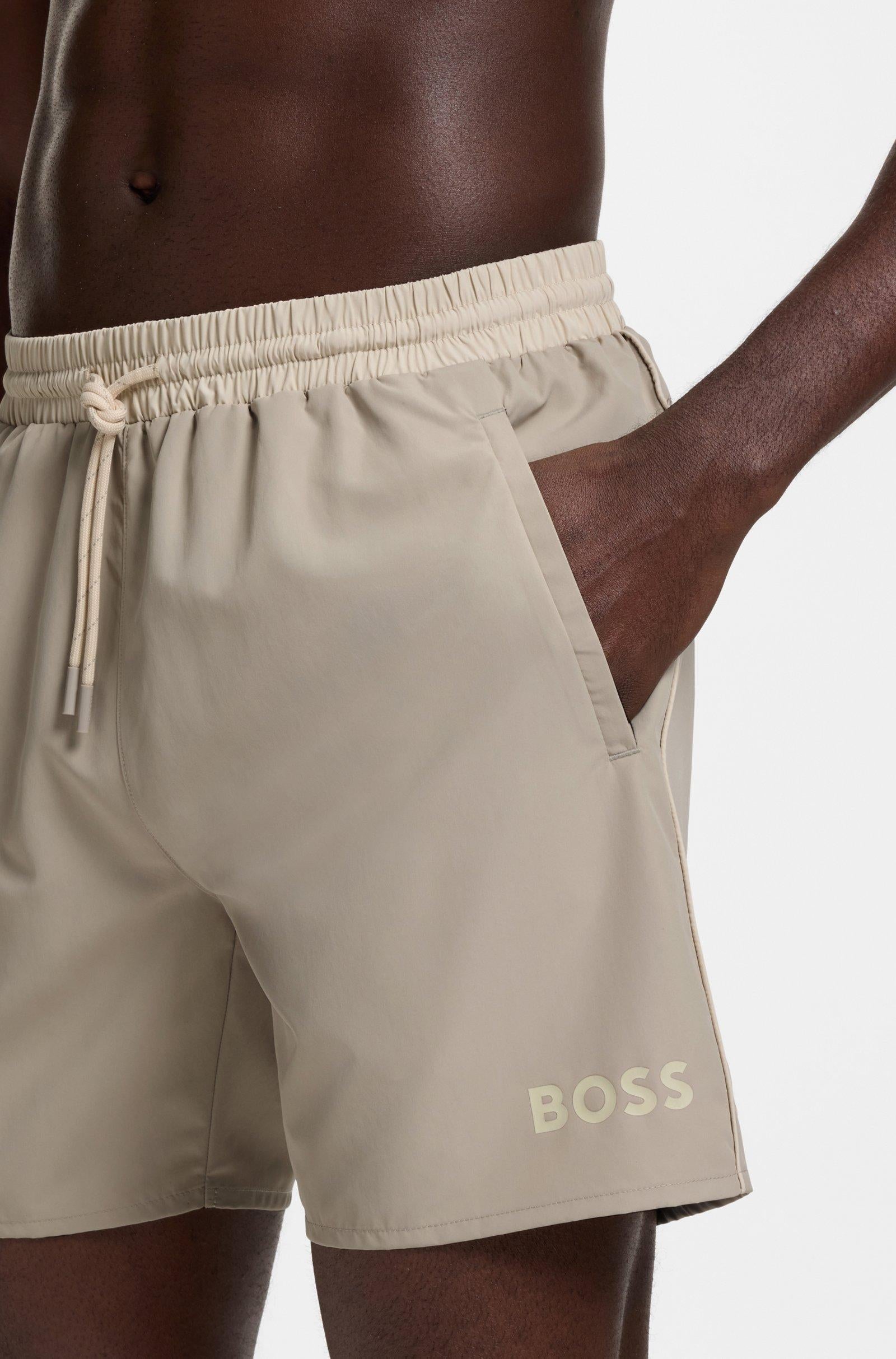 Boxer da mare con logo a contrasto e profili 50514429 274 BOSS 