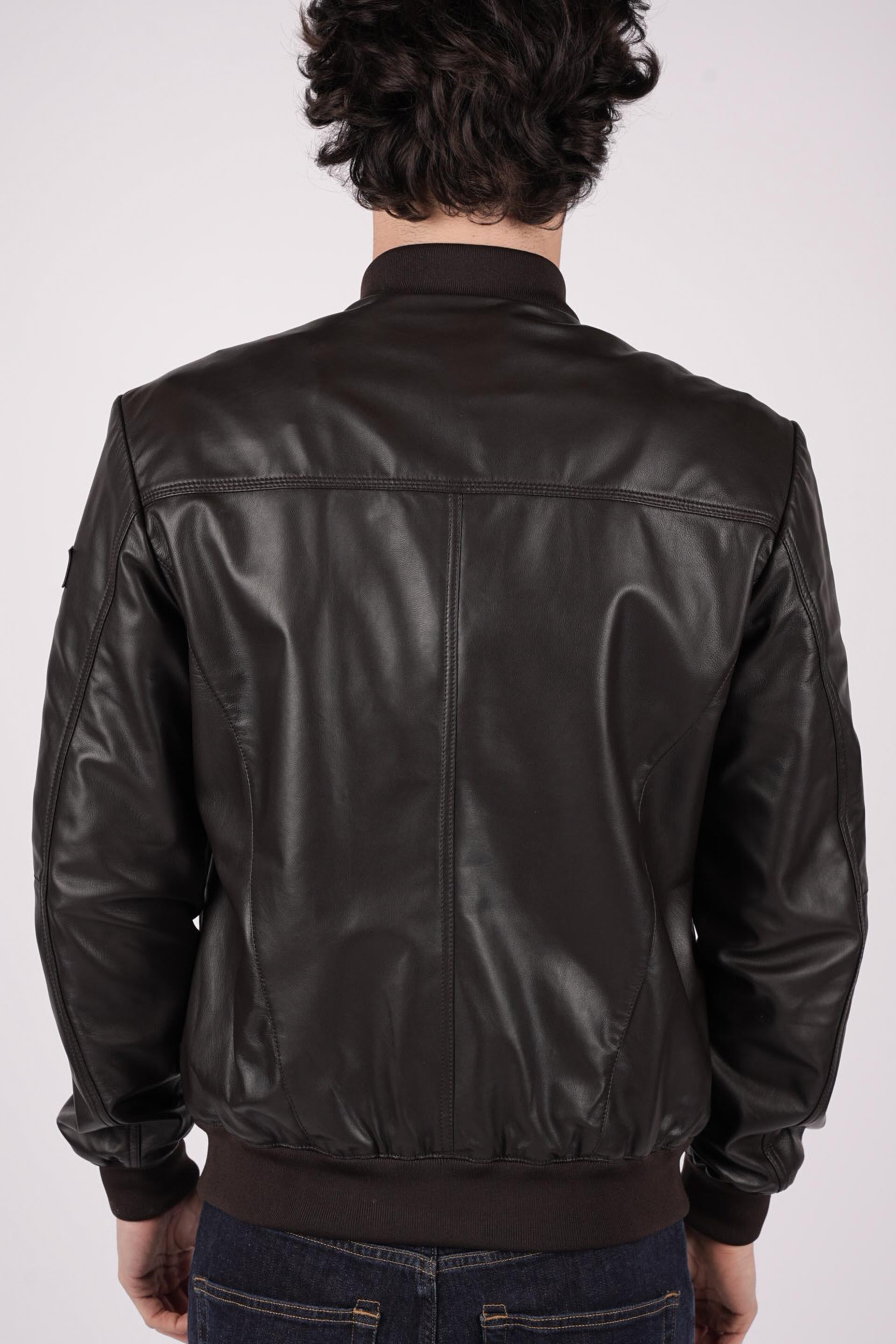 Giacca in pelle con taschini al petto sands leather PEU5411 961 PEUTEREY 