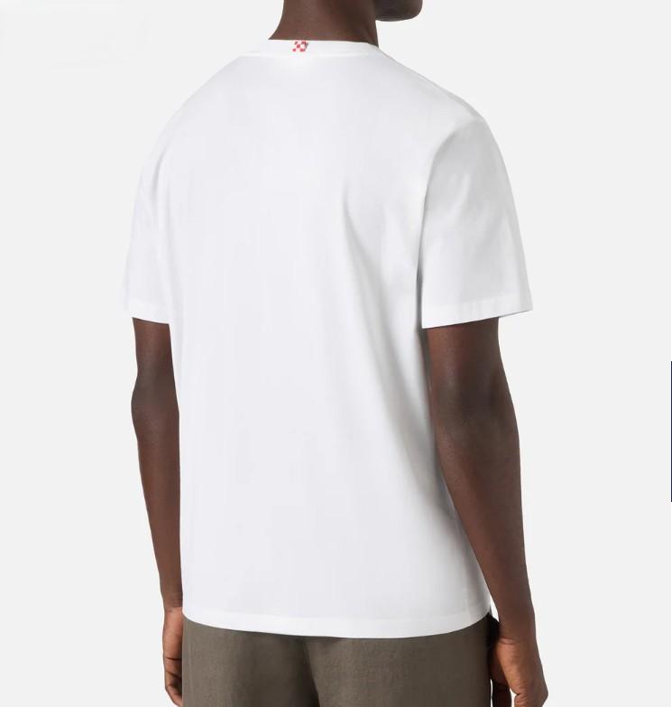 T-shirt Austin bianca con illustrazione sardine AUS0001 03567L MC2 SAINT BARTH 