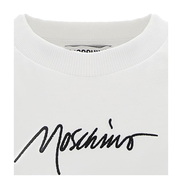 T-shirt con logo lettering HUM058LAA01 10101A MOSCHINO KID 