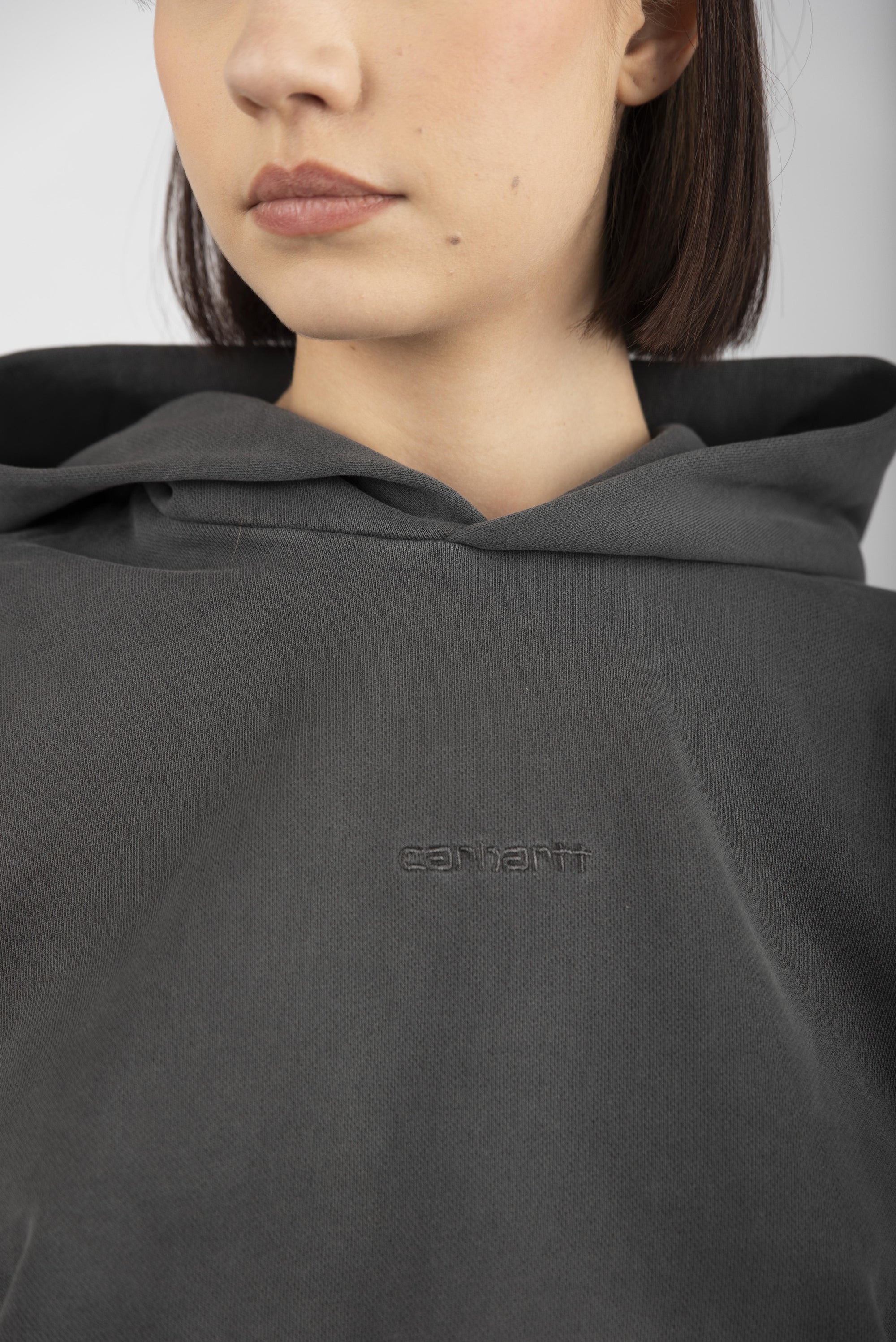 Felpa Women's Hooded Benton Sweatshirt black garment dyed  I034512 89GD CARHARTT WIP 