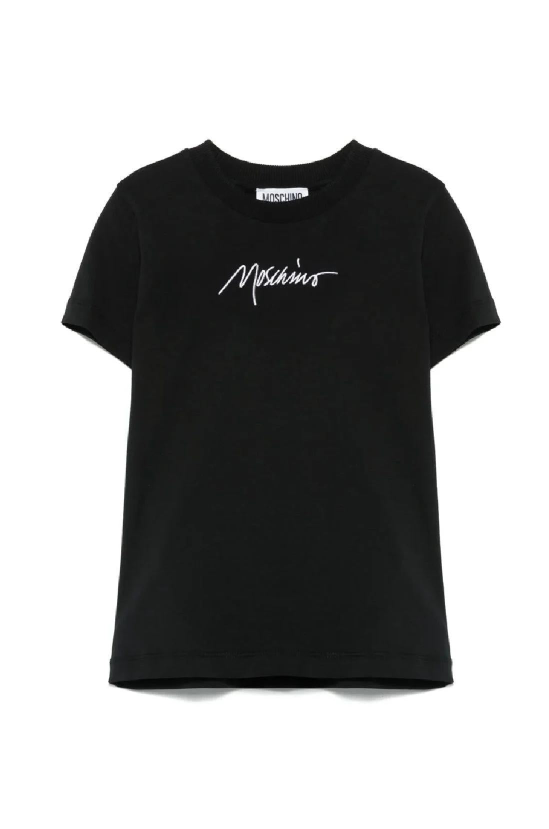T-shirt con logo lettering HUM058LAA01 60100 MOSCHINO KID 