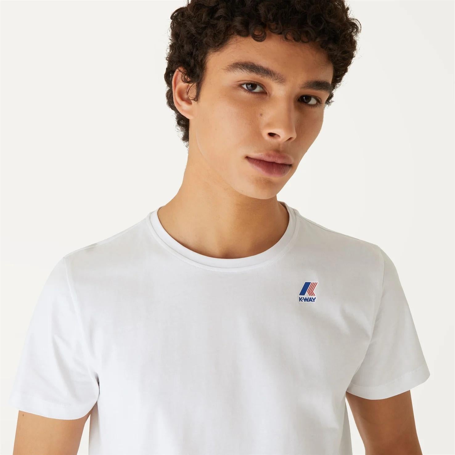 T-shirt unisex bianco in cotone con logo K007JE0 001 K-WAY 
