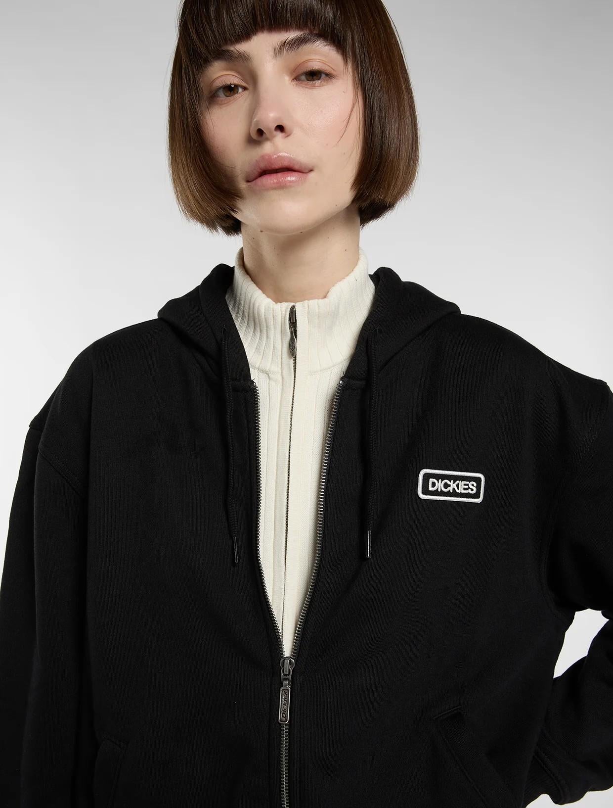 Felpa con cappuccio e zip Deshler DK0A88BT BLK1 DICKIES 