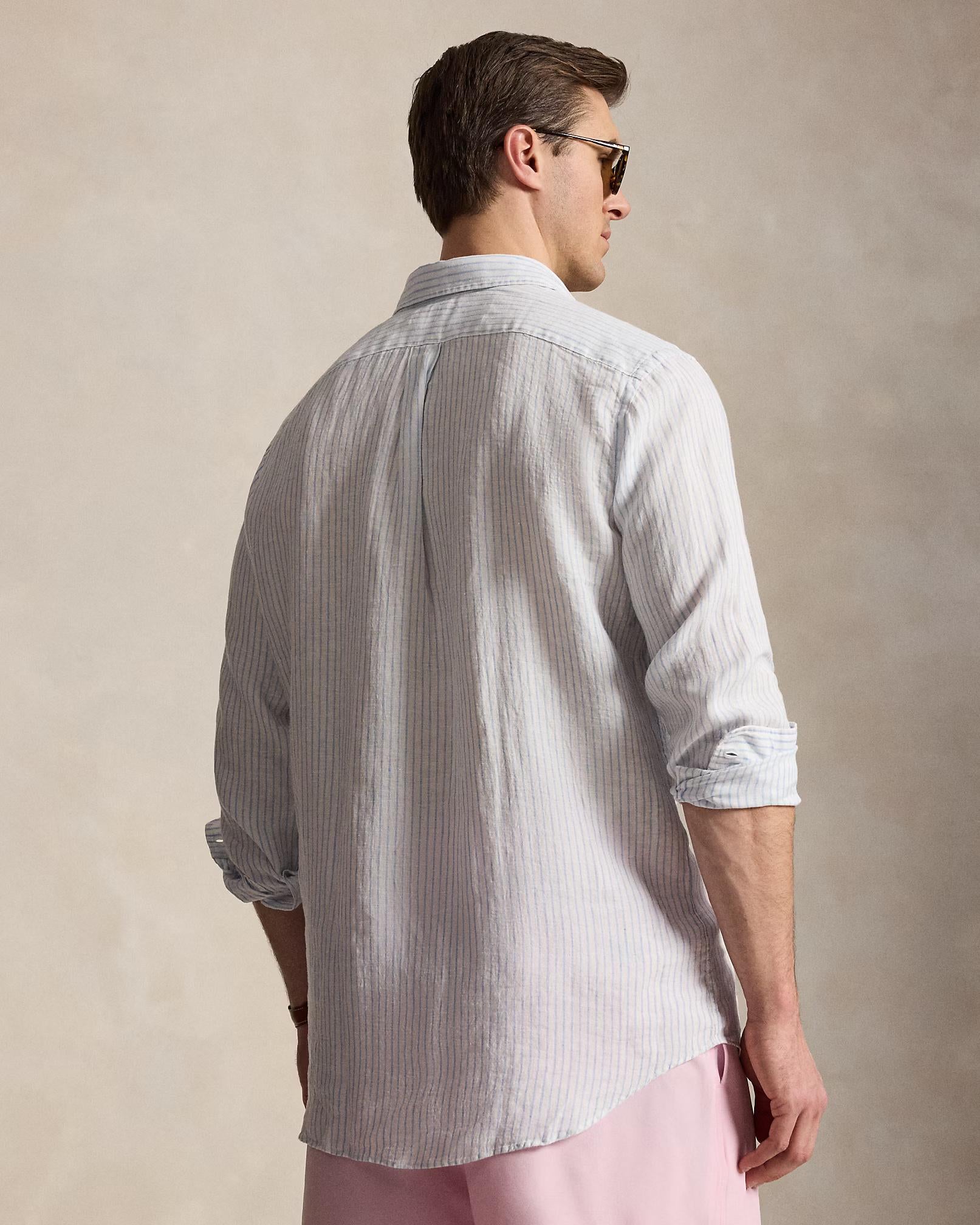 Camicia in lino a righe 710B15594 004 POLO RALPH LAUREN 
