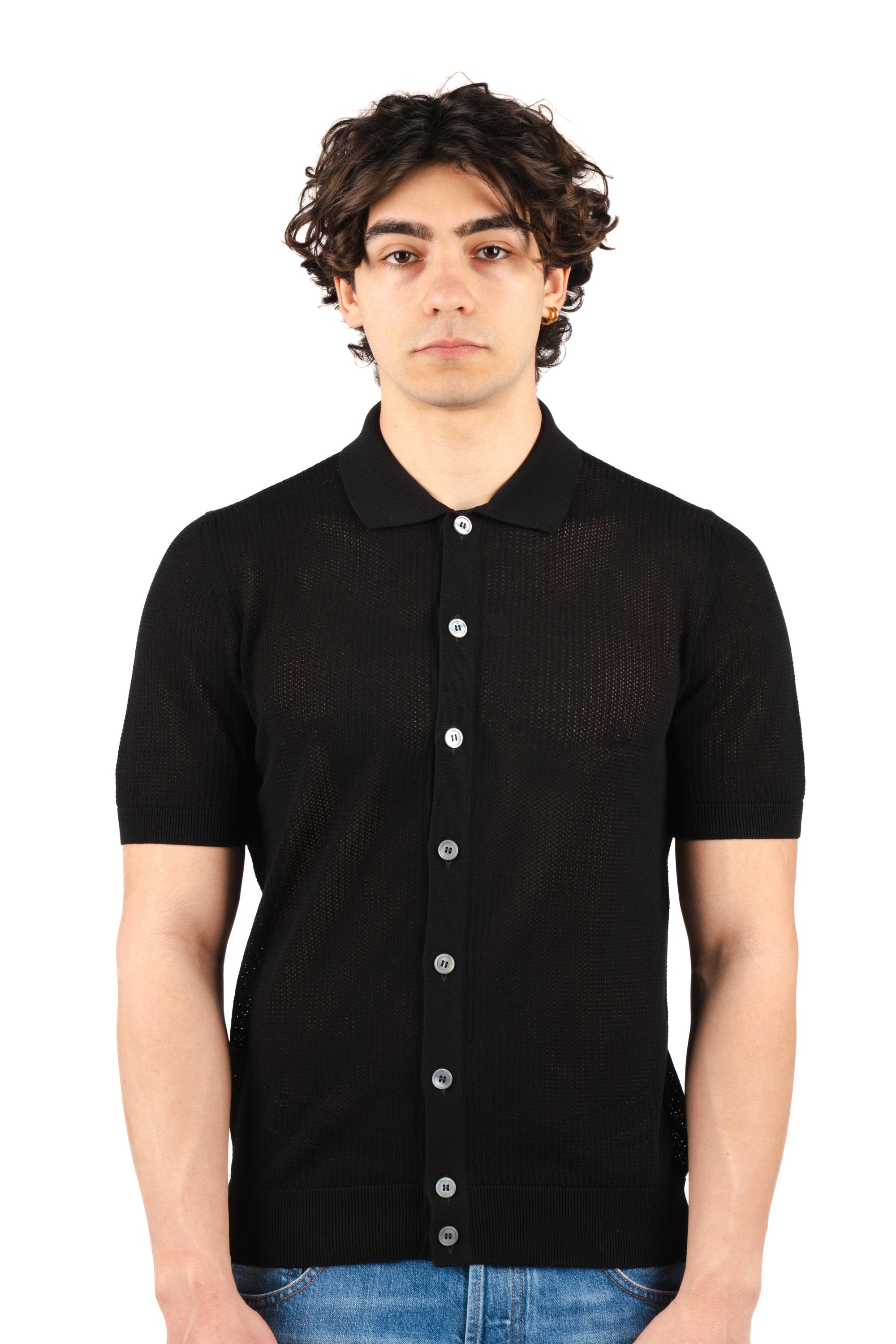 Camicia con lavorazione in micro rete 57180/20611 099 GRAN SASSO 