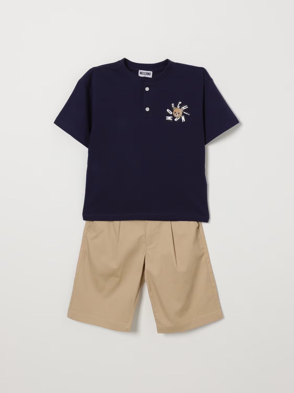 Shorts con logo HUG00TLYA02S 83684 MOSCHINO KID 