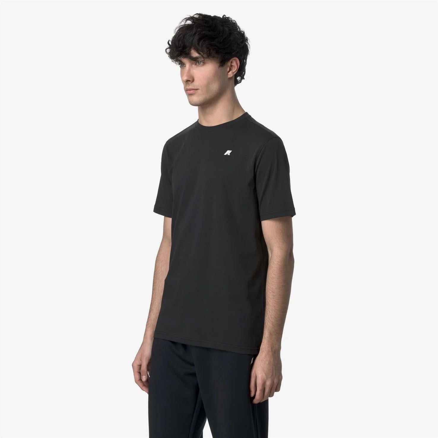 T-Shirt in Cotone Slim Fit Uomo nero K7125UW USY K-WAY 