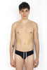 Swim Brief nero con back logo bianco