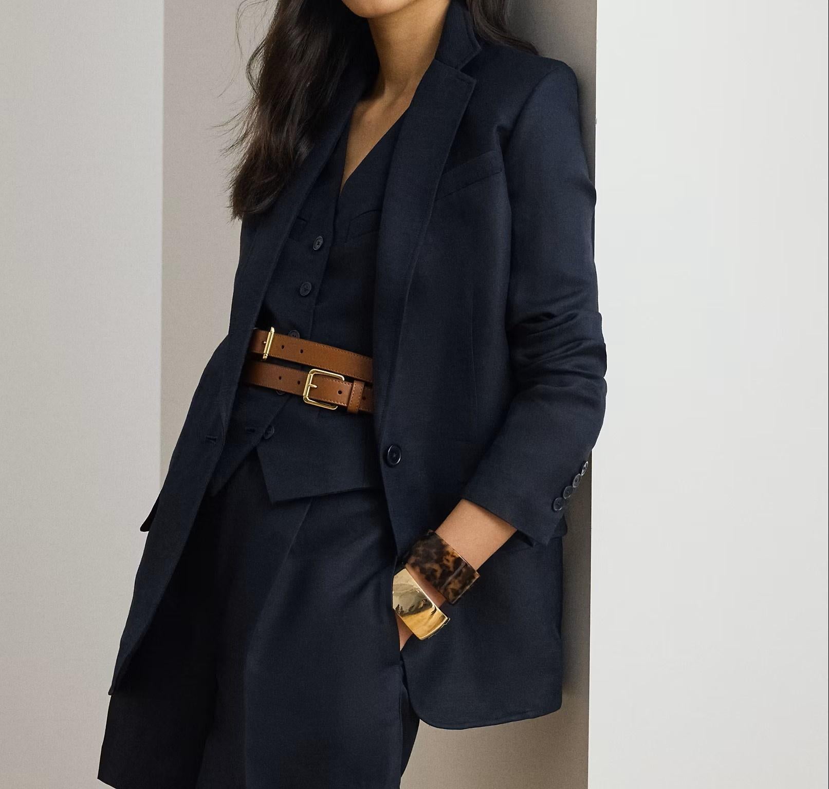 Woven blazer linen visc 200P13643 001 LAUREN 