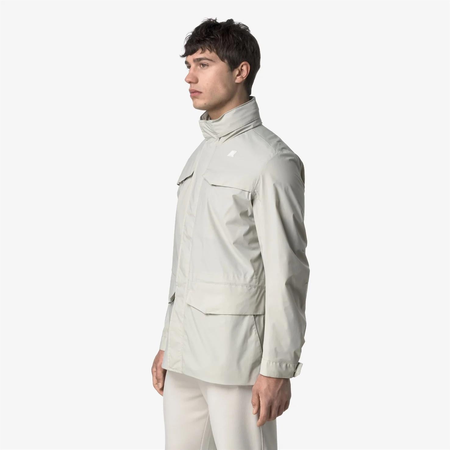 Giacca da uomo beige in nylon elasticizzato resistente alle intemperie K8135HW 634 K-WAY 