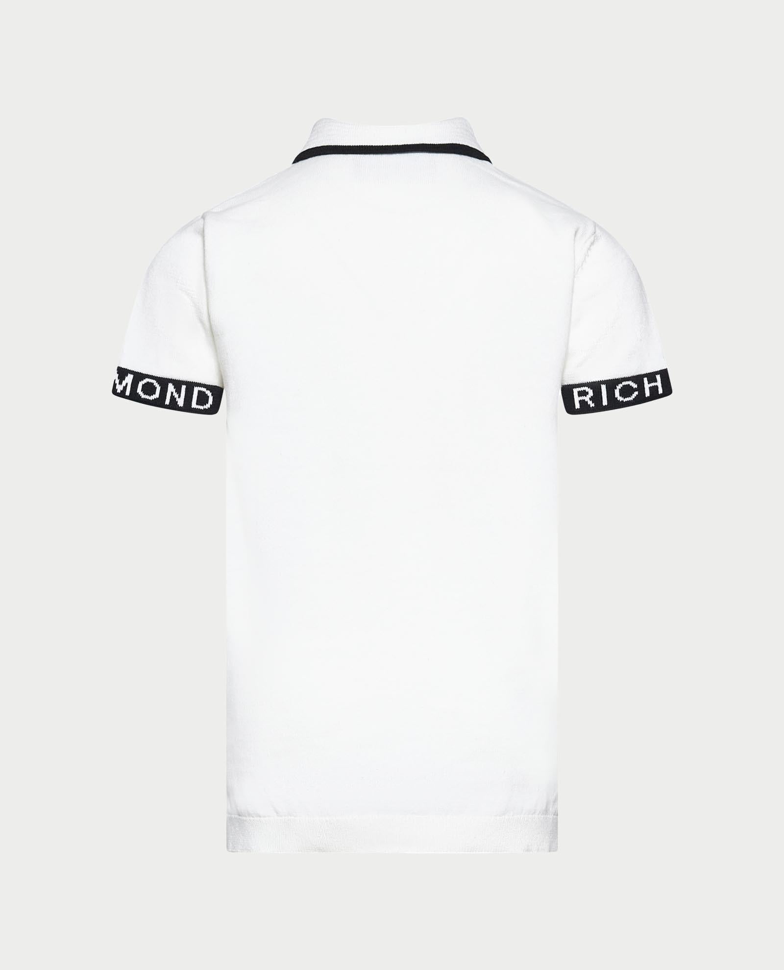 Polo con logo su maniche RBP26147PO WHITE RICHMOND 