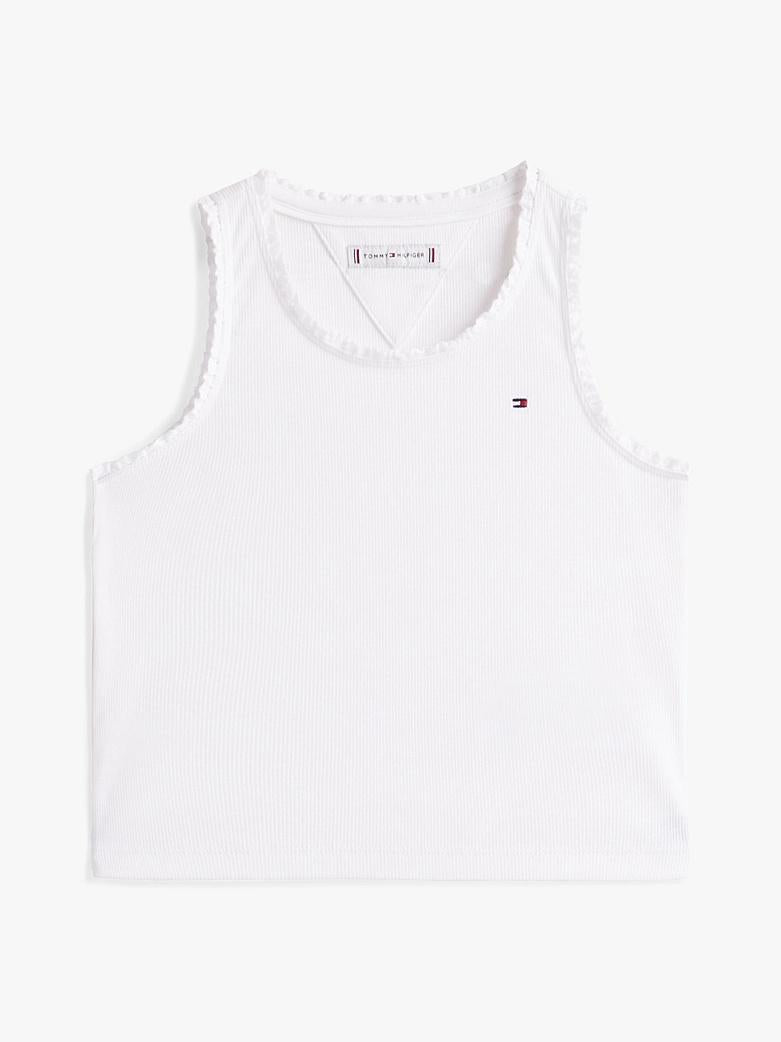 Canotta a coste con finiture tramate KG0KG08588J YBR TOMMY HILFIGER 