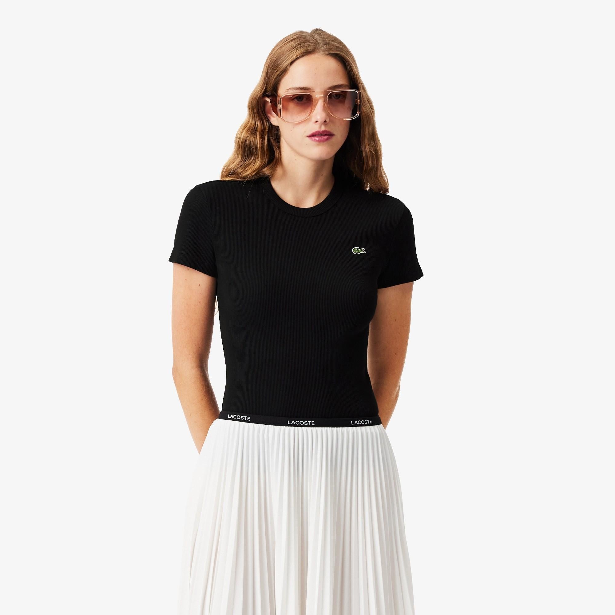 T-shirt in cotone a costine slim fit TF5538 031 LACOSTE 