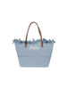 Borsa City Bag Fringe in denim con frange