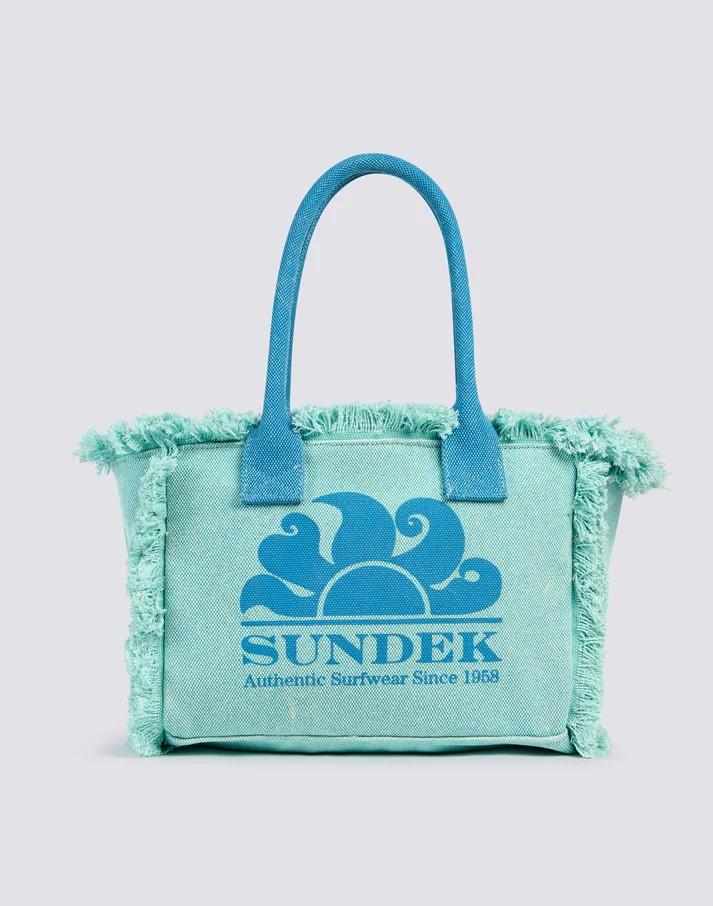 Tote bag regular con effetto stone washed AW909ABCA600 A7301 SUNDEK 