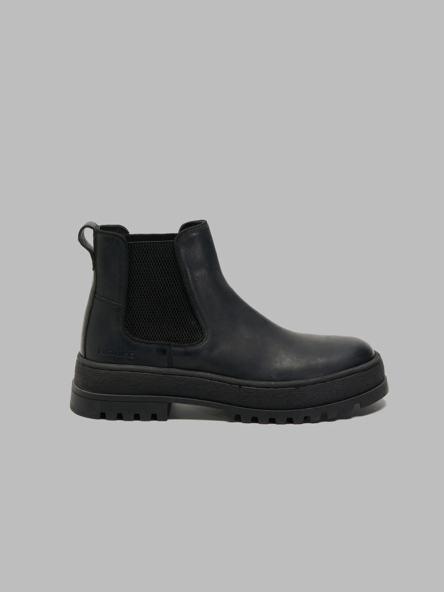 Stivaletto Chelsea Iuka02-Lea F5IUKA02LEA BLK BLAUER SHOES 