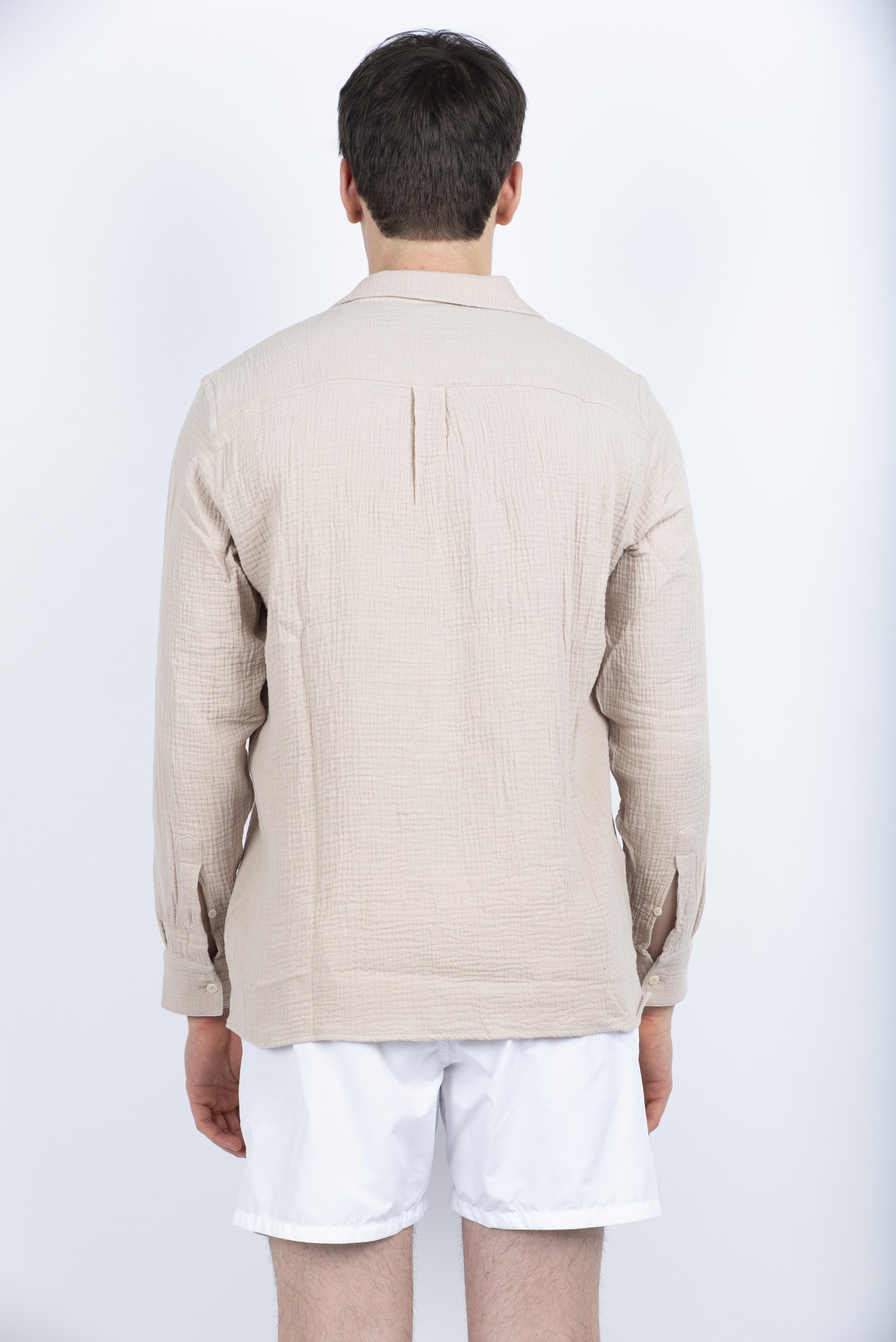 Polo Ventotene in garza di cotone beige VNT0001 02345H MC2 SAINT BARTH 