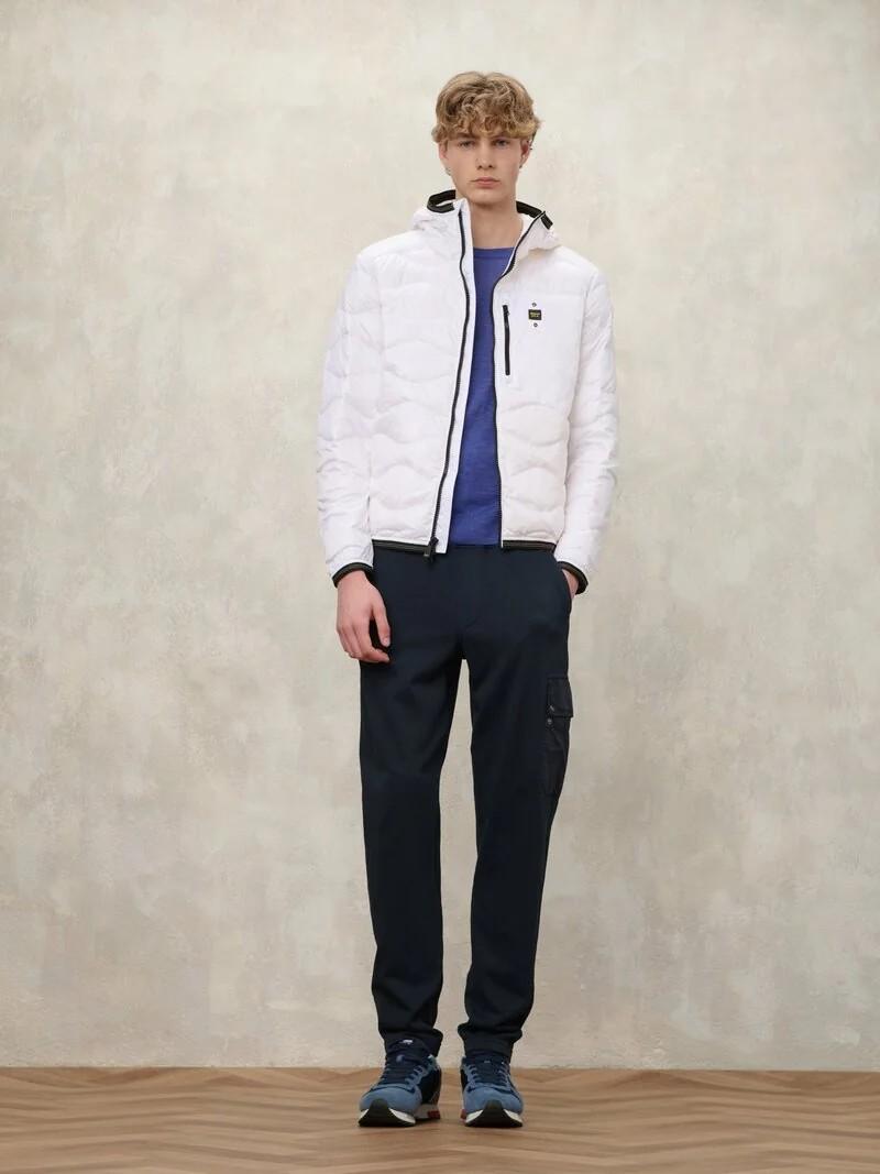 Piumino con cappuccio e taschina wave 26SBLUC03177 100 BLAUER 