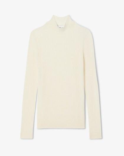 Maglione a collo alto in lana merinos a coste AF4189 70V LACOSTE 